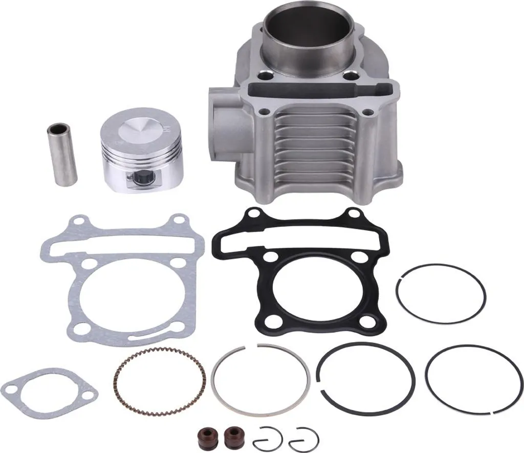 Kit piston cylindre moto 52,4 mm en métal argenté inoxydable robuste