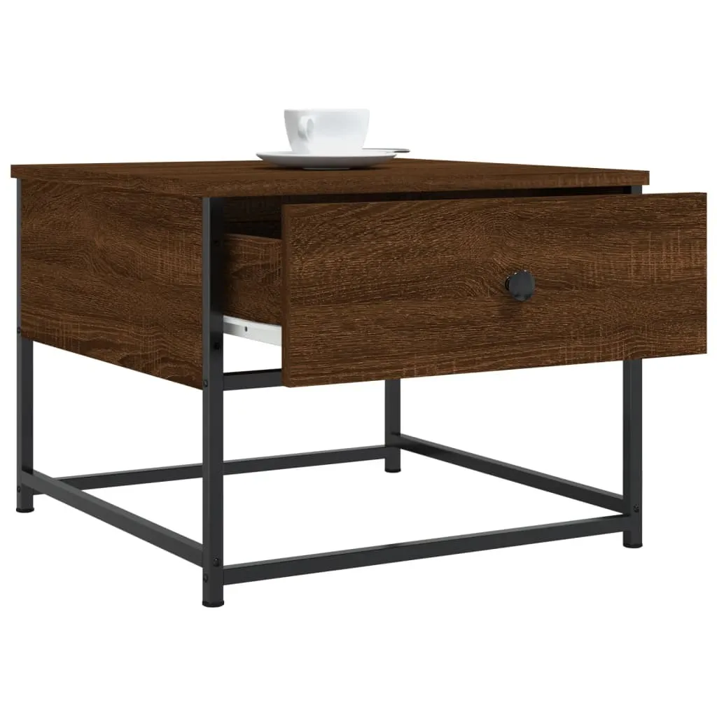 Tavolino Caffè 51x51 Rovere Marrone Design Moderno The Living Store - 5