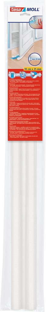 tesamoll Tür Zugluftstopper glatte Böden (1 Stck.) - 95 cm x 25 mm - weiß