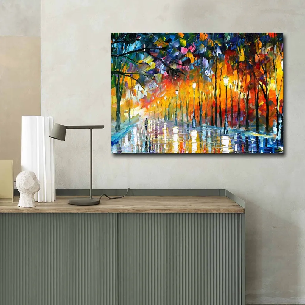 Grand Tableau Multicolore 70x100 cm en Toile Suédine Texture Douceur