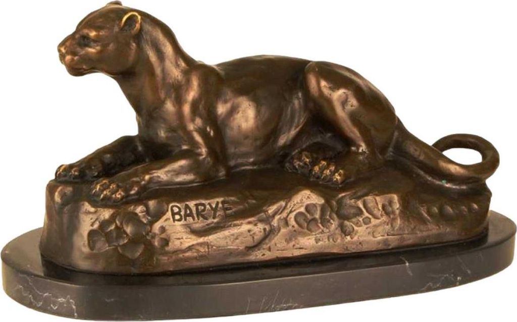 Bronzeskulptur Bronzefigur Liegende Löwin