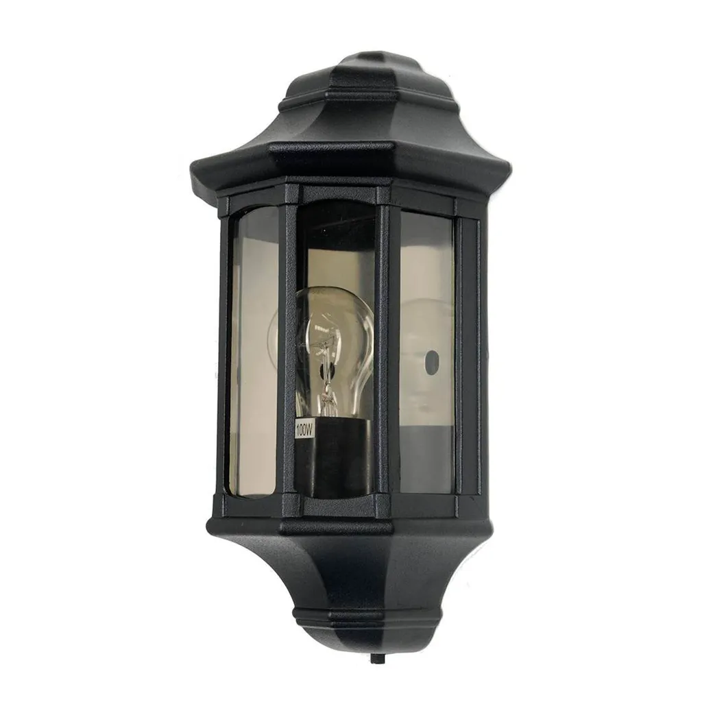 Applique pour Entrée et Terrasse Newbury Noire en Aluminium 33cm