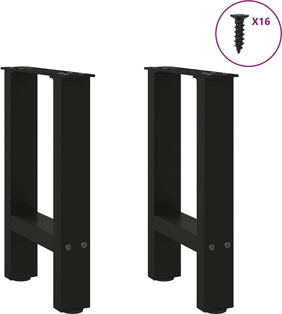 Möbel Tischbeine - Tischgestell für Couchtisch, Esstisch - Couchtischbeine Schwarz 2er-set 28x(42-43) cm Stahl Top1411704