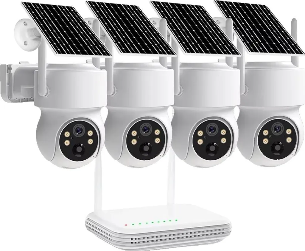 Caméra à Batterie Solaire WiFi avec NVR 8 Canaux : Kit de 4 Caméras