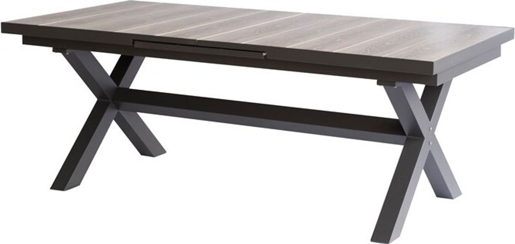 Autronic Stůl zahradní rozkládací keramická deska v dekoru dub 200+60x100x77 cm hliníková konstruk