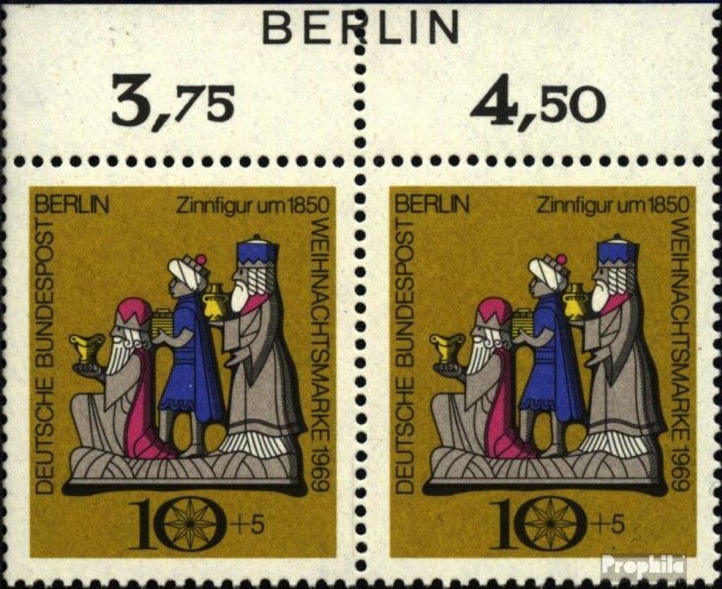 Briefmarken Berlin (West) 1969 Mi 352 Bogenzudruck (kompl.Ausg.) postfrisch Weihnachten