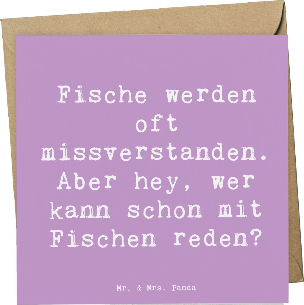 Mr. & Mrs. Panda Grußkarte Spruch Fische Geheimnisse - Lavendeltraum - Geschenk, faltkarte, Sternzeichen, Eigenschaften, lustige Sprüche, Geschen...