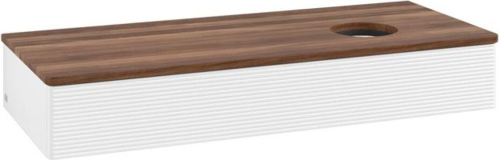 V&B Waschtischunterschrank mit Frontstruktur, mit Beleuchtung Antao 120x19x50cm, WBP-farbe w. wal, wh. m Lac