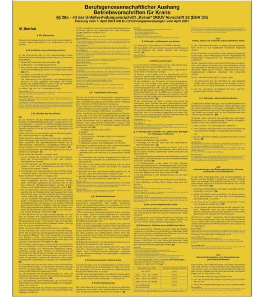 Dreifke® Schild Betriebsvorschriften für Krane, Alu, Produktbild 