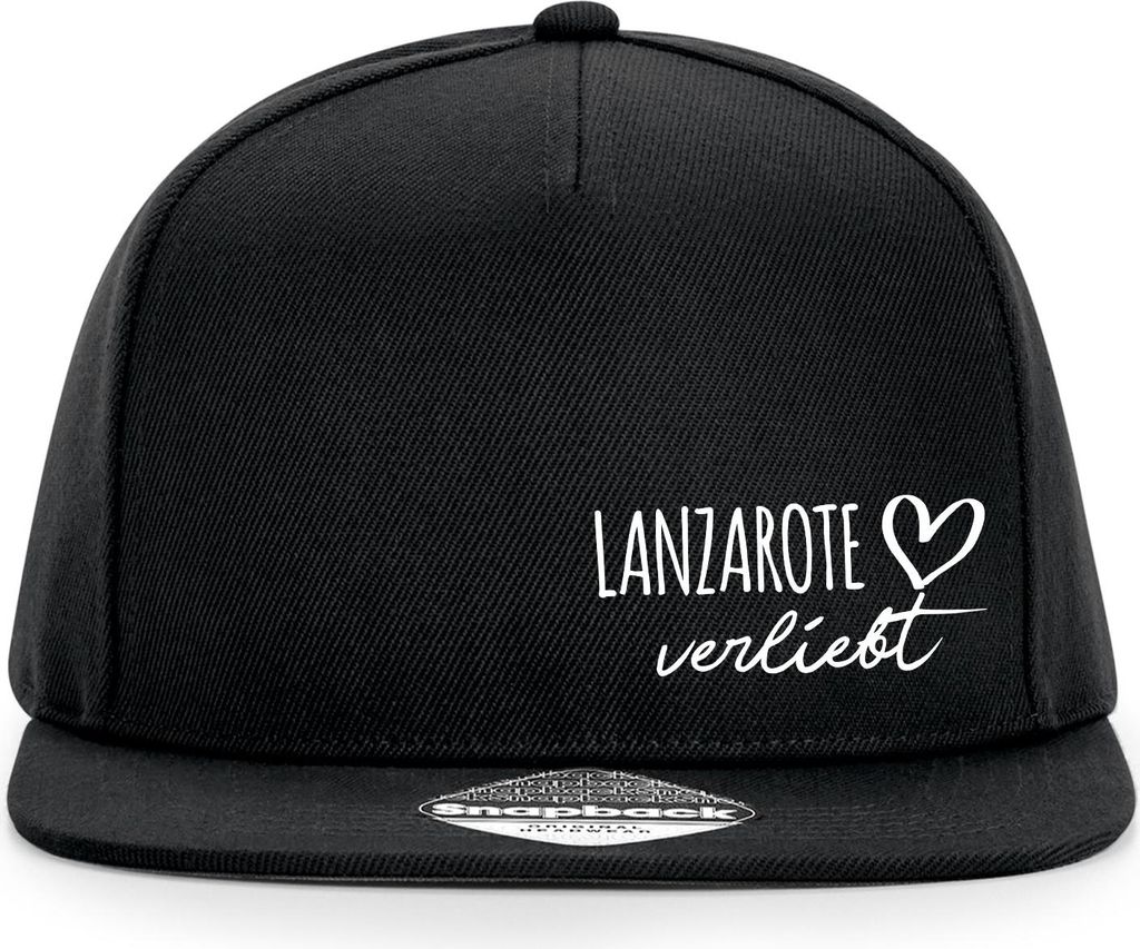 Huuraa Cappy Mütze Lanzarote verliebt Black Polyester Snapback Kappe Geschenkidee