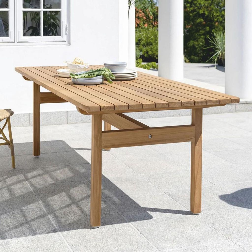 Casa Padrino Luxus Gartentisch Braun 205 cm - Teakholz Garten Esstisch - Garten Möbel