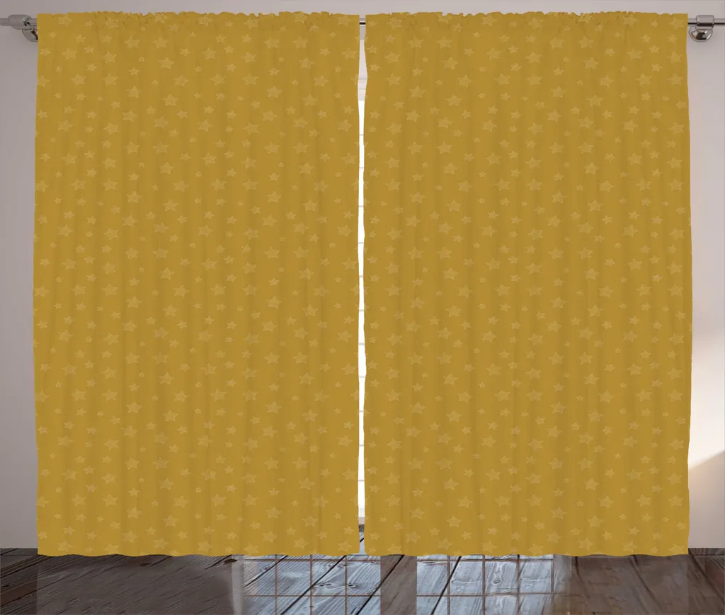 Rideau pour Grande Baie Vitrée Salon Style Rustique 280x225 cm Beige