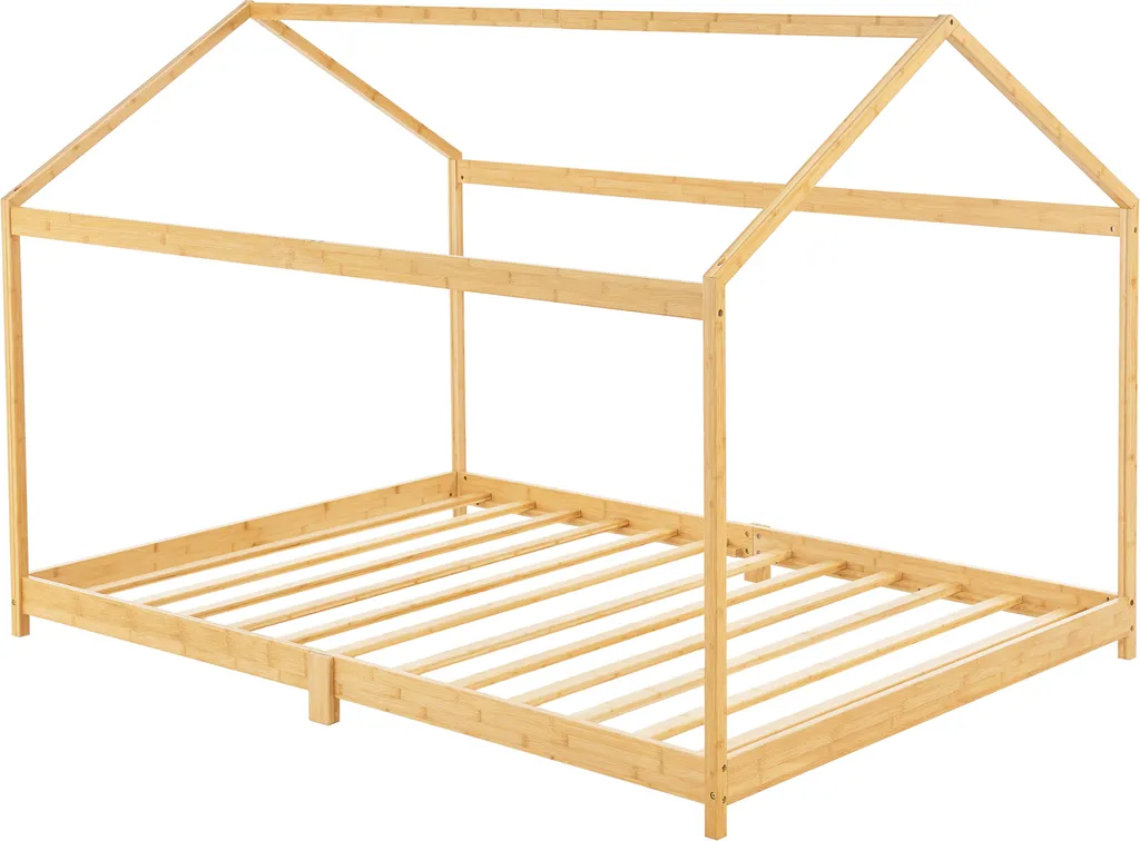 Lit simple pour enfant 90x200 en bambou Vindafjord - Cadre de lit robuste