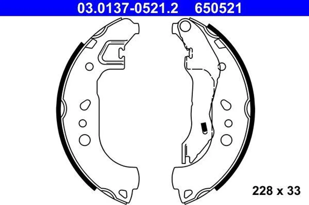 Mâchoires de frein ATE 03.0137-0521.2 qualité origine Seat Toledo IV