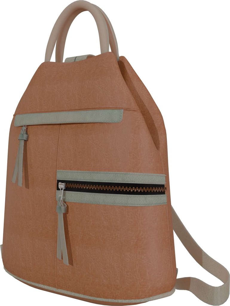 Eleganter Damen Veganer Kunstleder Rucksack 30606 Taupe