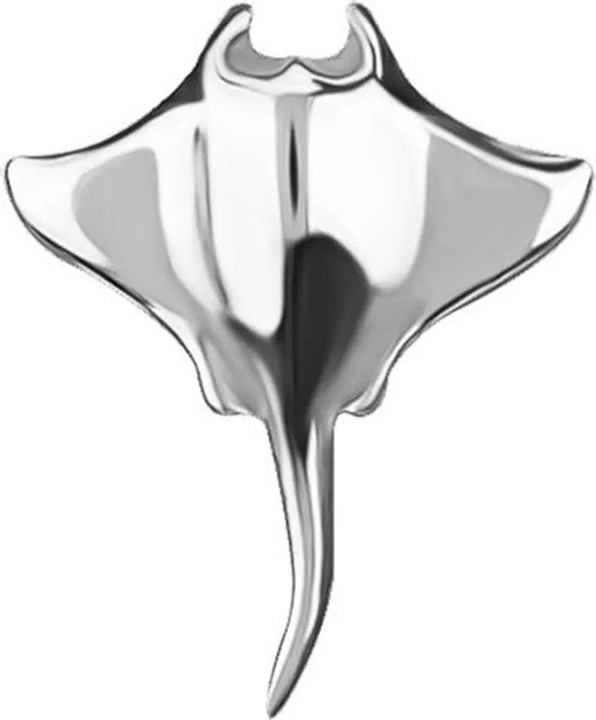 Capuchon plat argent 5x7 mm PI-029, système de fixation par pression