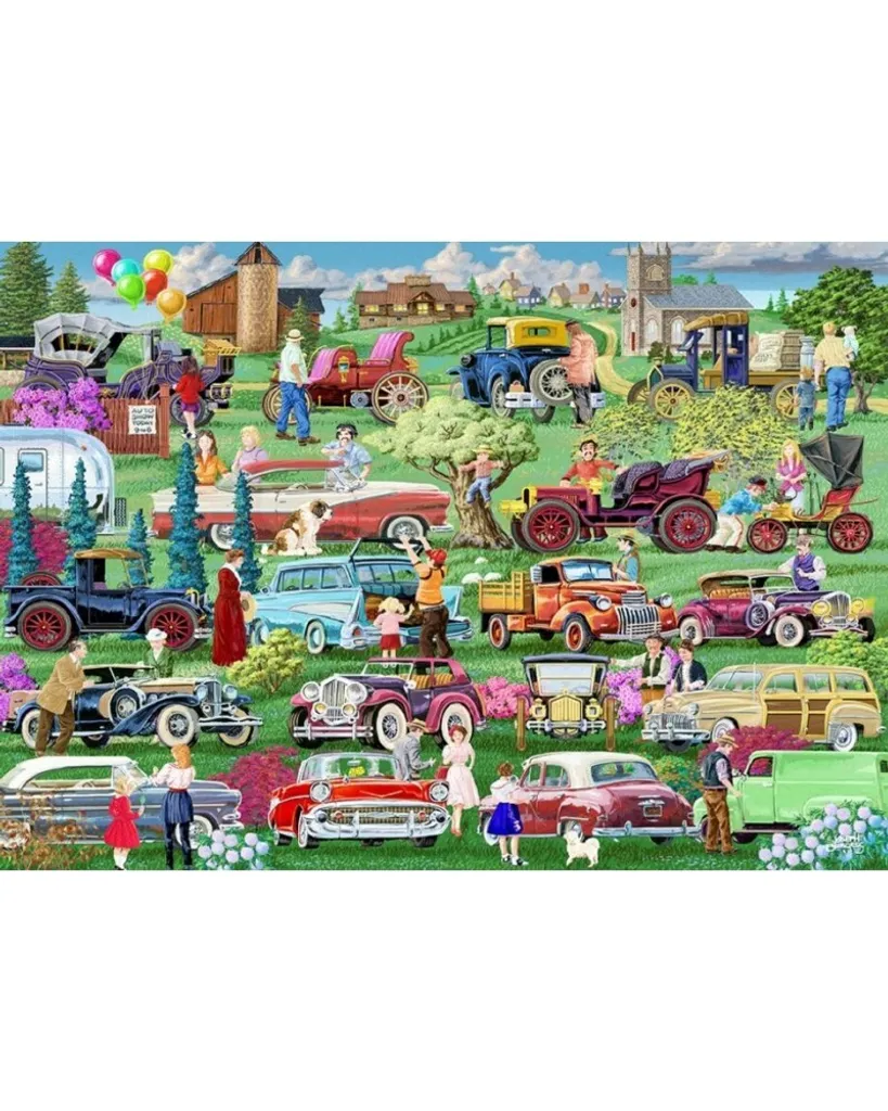 Puzzle en bois durable Voitures anciennes 750 pièces sans plastique