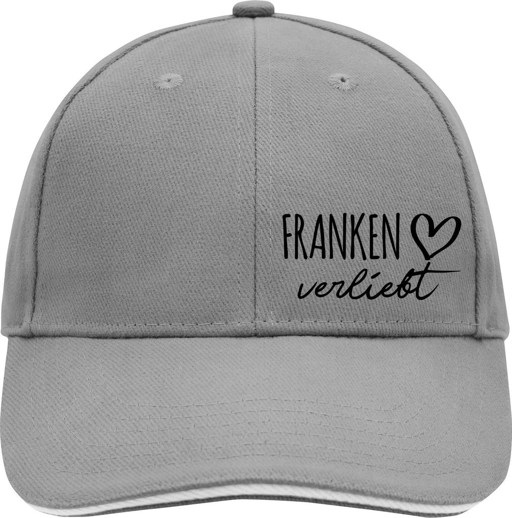 Huuraa Cappy Mütze Franken verliebt Dark Grey/White Baumwolle 6-Panel Kappe Geschenkidee