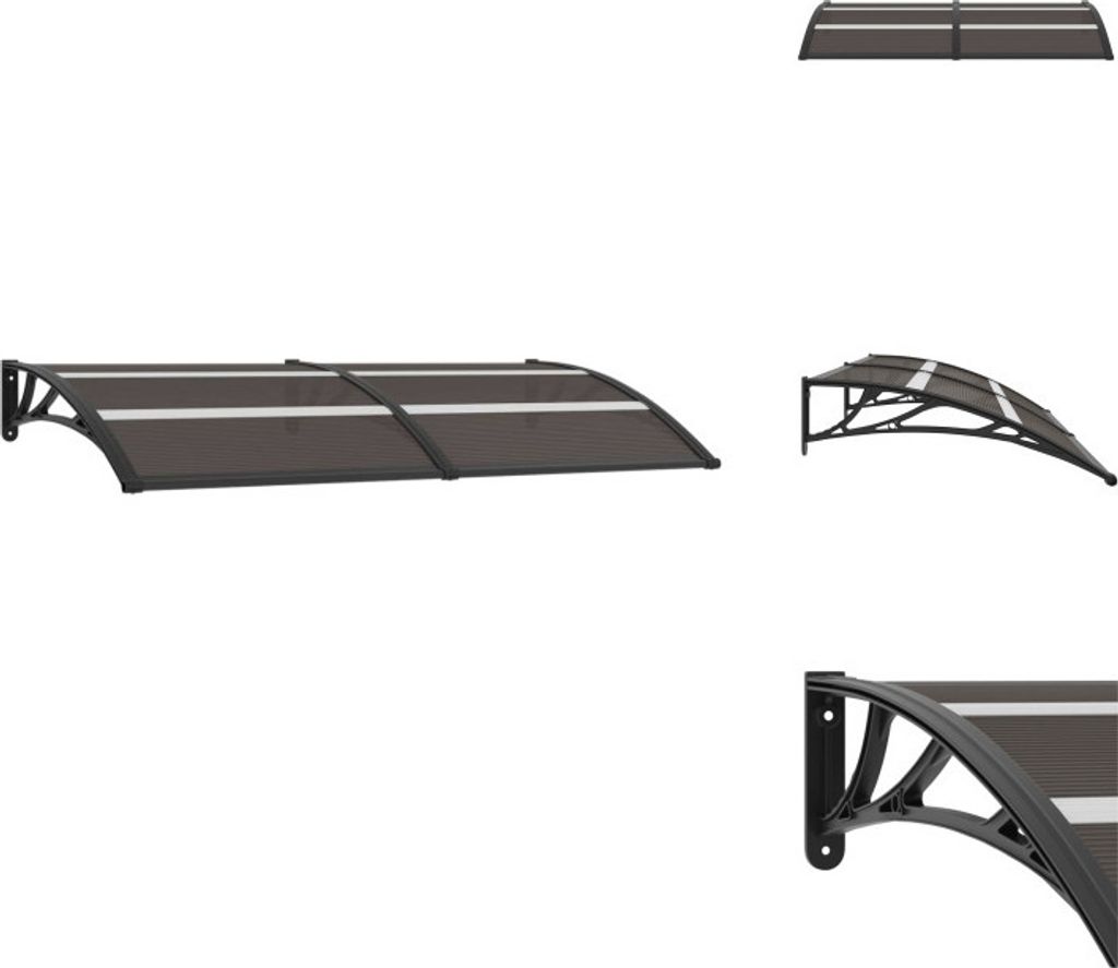 vidaXL Türvordach Schwarz 200×80 cm PC - Markisen