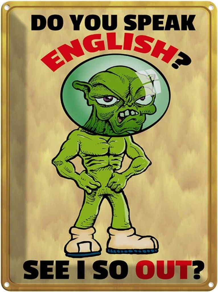 vianmo Blechschild 40x30 cm Do you speak english See i so out