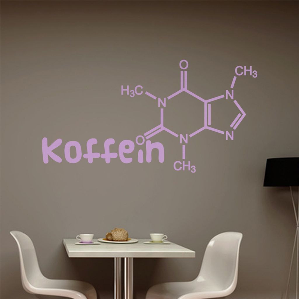 Koffein Formel Wandtattoo in 6 Größen - Wandaufkleber Wall Sticker - Dekoration, Küche, Wohnzimmer, Schlafzimmer, Badezimmer