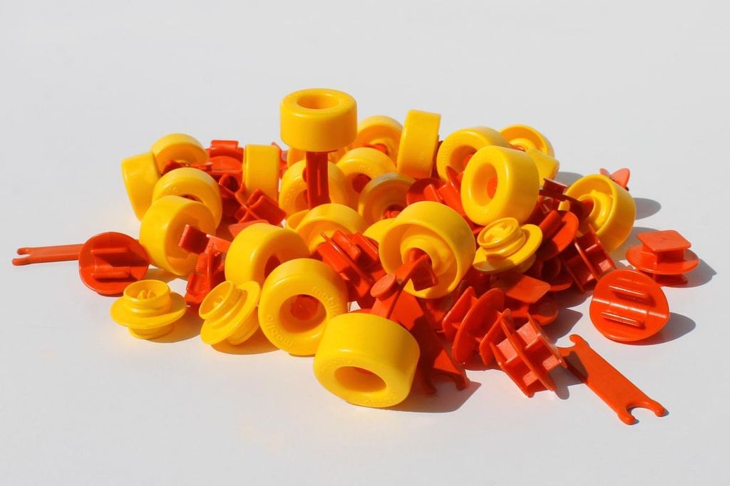Mobilo Ergänzungsset Parts & Motion – 78 Teile (Achsen, Räder, Drehteile, Verbinder) – Konstruktionsspielzeug ab 3 Jahren,