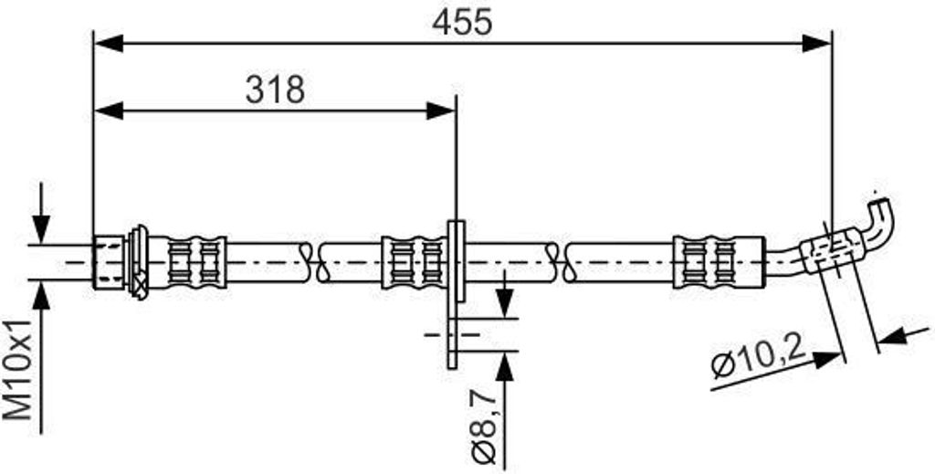 BOSCH 1 987 476 727 - OE 90947 02660 Bremsschlauch für Corolla (E11), Corolla (E10)