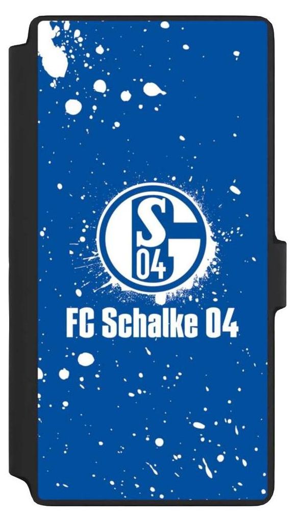 NIVOCASE Klapphülle für Samsung Galaxy S22 Ultra Handyhülle aus Kunst Leder NIVOflip schwarz FC Schalke 04 Logo S04