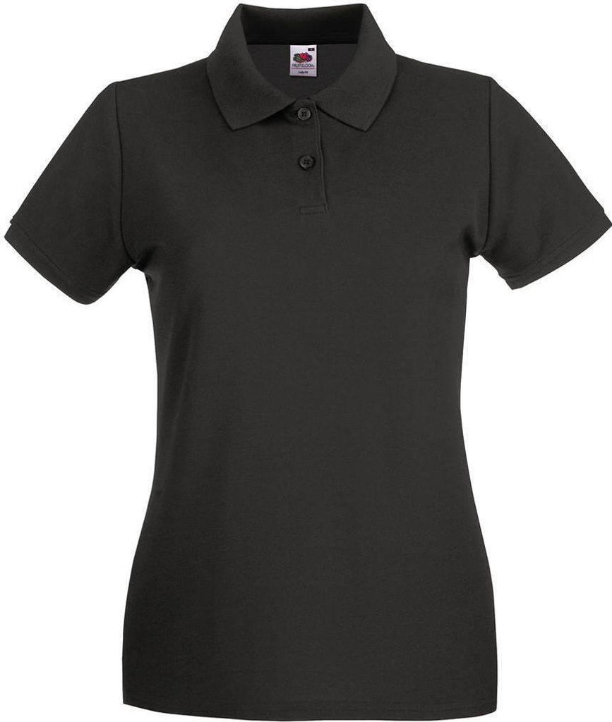 Fruit of the Loom Damen T-Shirt Polohemd kurzarm Poloshirt Polo Shirt, Größe:L (14), Farbe:Light Graphite