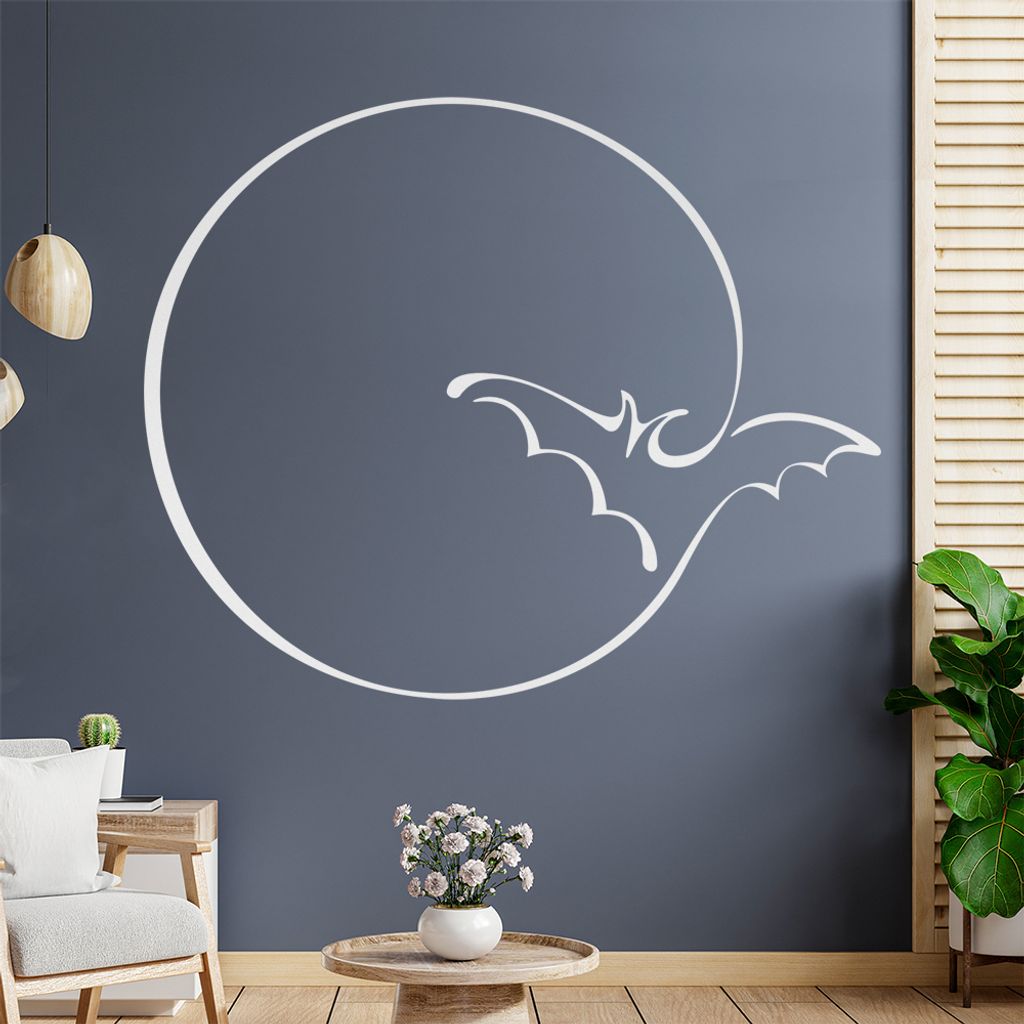 Fledermaus Linien Wandtattoo in 6 Größen - Wandaufkleber Wall Sticker - Dekoration, Küche, Wohnzimmer, Schlafzimmer, Badezimmer