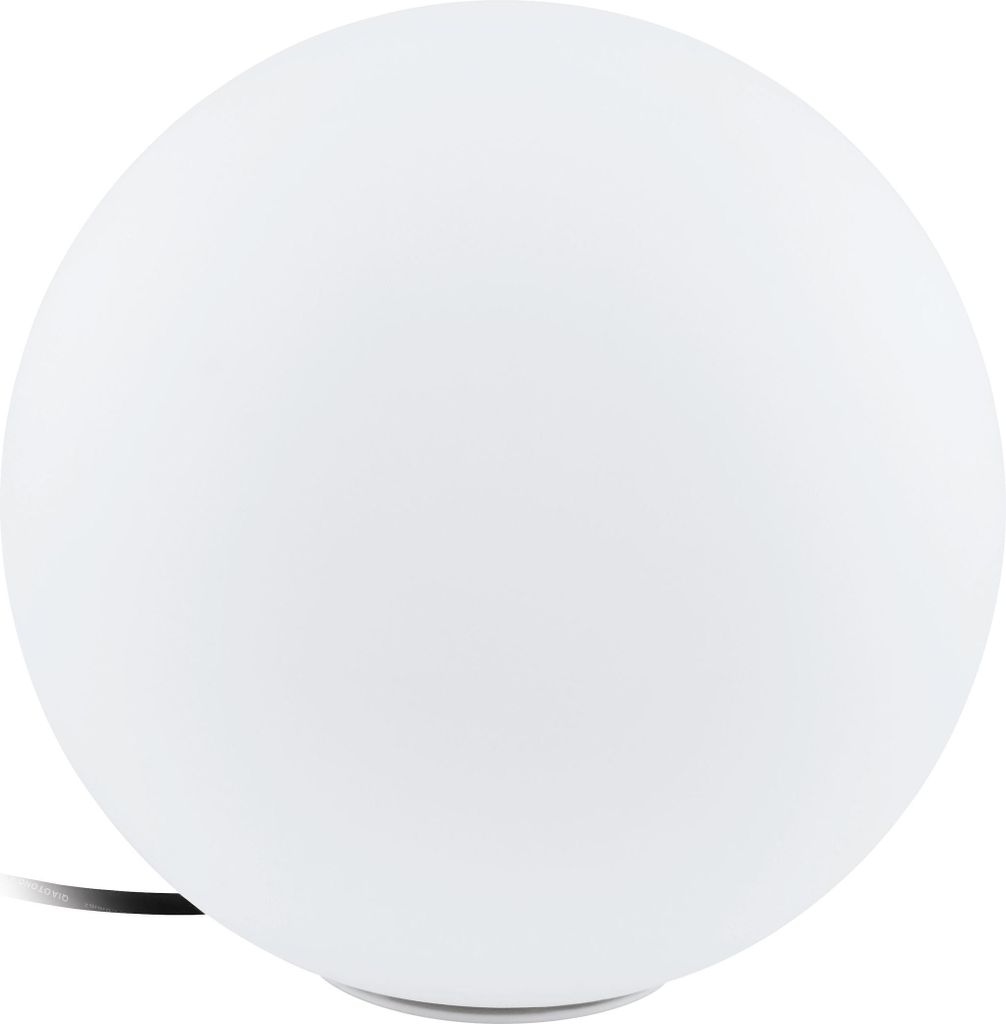 EGLO Garten Kugel Monterolo, 1 flammige Außenleuchte, Stehleuchte aus Kunststoff, Farbe: Weiß, Fassung: E27, Ø: 30 cm, IP65