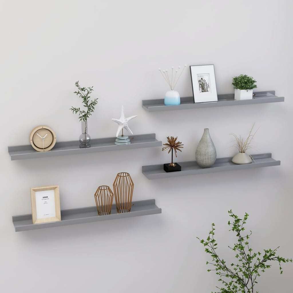 Maison Exclusive - Wandregale 4 Stk. Grau 60x9x3 cm