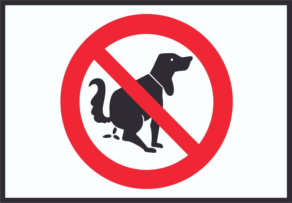 Hier ist kein Hundeklo Symbol Schild A3 Rückseite selbstklebend