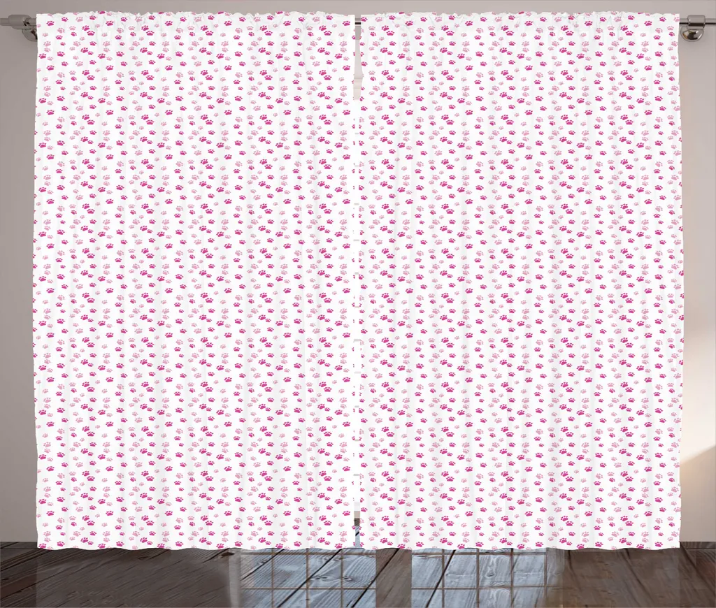 Rideau Rustique Imprimé Doodle Art avec Boucles et Crochets 280x225cm