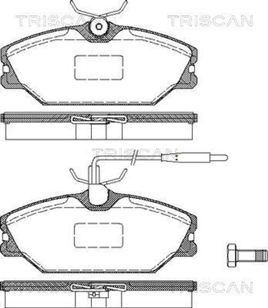 TRISCAN Bremsbeläge Bremsklötze mit Warnkontakt 8110 25003 Produktbild 