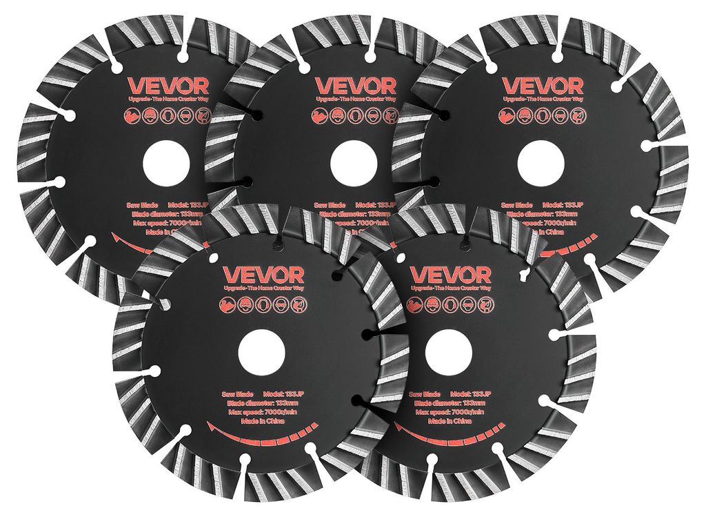 VEVOR, 5 disques de coupe diamant de 133 mm, lames de scie Image du produit 