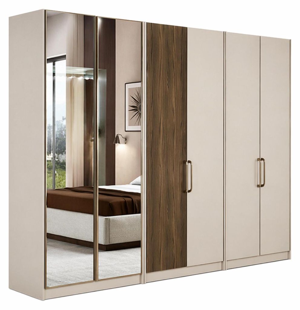 Moderner Beiger Kleiderschrank Designer Schlafzimmer Schränke