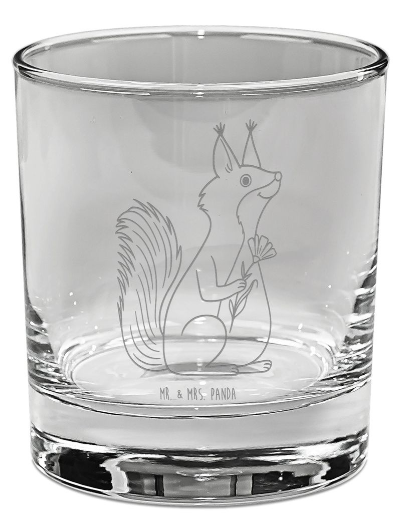 Mr. & Mrs. Panda Glas Eichhörnchen Blume - Transparent - Geschenk, Motivation Sprüche, Eichhorn, Longdrinkglas, glücklich Spruch, Spaß, Cocktai...