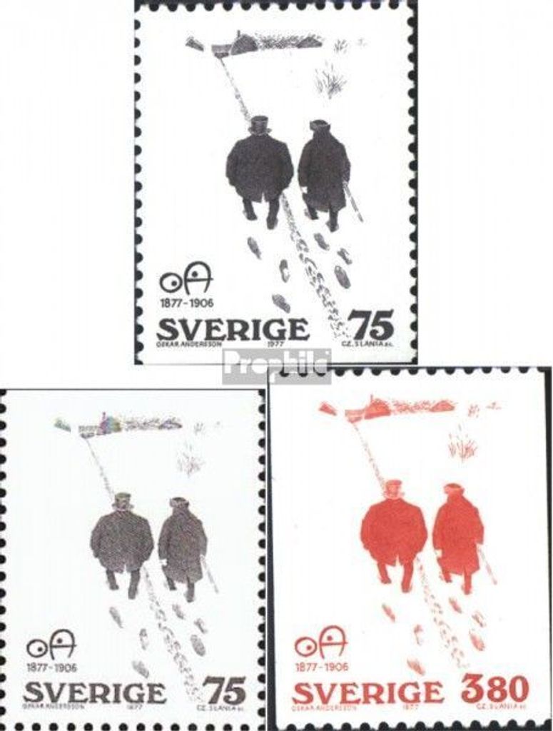 Briefmarken Schweden 1977 Mi 981Do,Du,982C (kompl.Ausg.) postfrisch O. Andersson