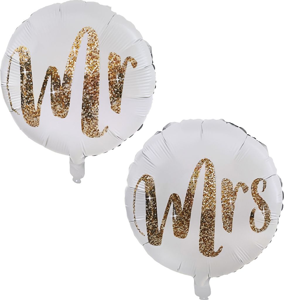 Oblique Unique Folien Luftballons Mr. und Mrs. Produktbild 