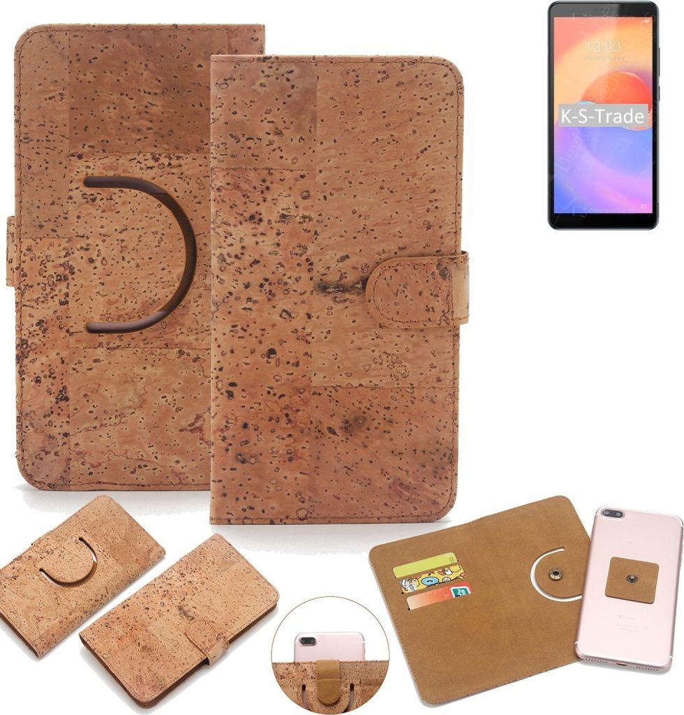 K-S-Trade Handy Hülle Schutz Hülle kompatibel mit ZTE Blade A31 Plus Handyhülle Schutzhülle Korkhülle Kork-Hülle 1x