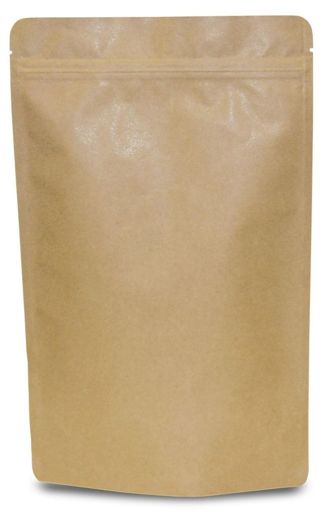 100x Standbodenbeutel Kraftpapier braun ALU-FREI Produktbild 