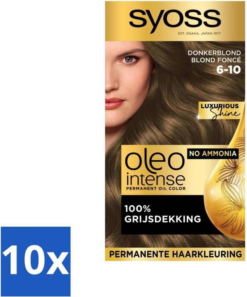 SYOSS - Oleo Intense 6-10 - Haarfarbe - Permanente Haarfärbung - Dunkelblond - Langanhaltende Farbe - Vorteilspack - 10 Stücke