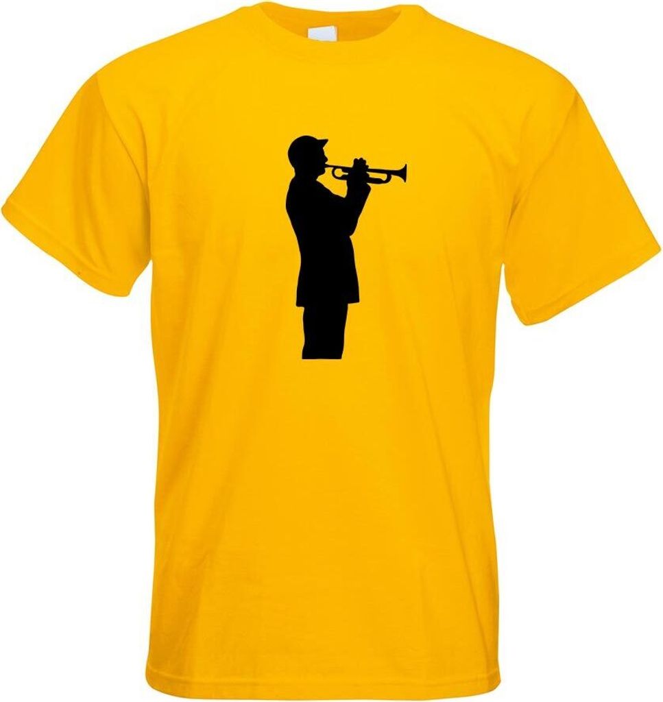 Kiwistar - T-Shirt - gelb - Trompetenspieler - Jazz Motiv Bedruckt Funshirt Design Print - mit Motiv Bedruckt - Funshirt Design - Sport - Freizeit ...