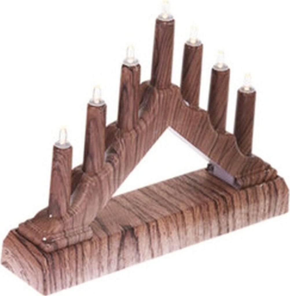 Adventskerzenhalter 15.5x3.2x13.5cm 7 LED Batteriebetrieben KLON