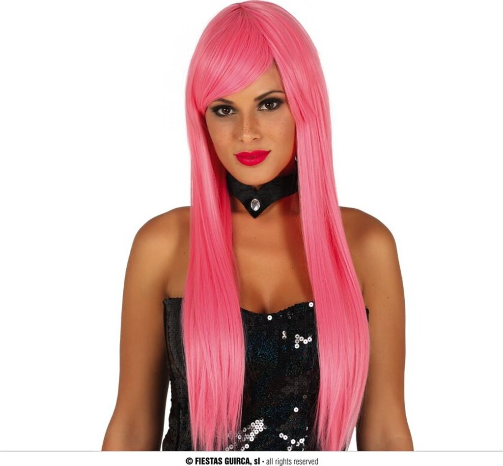 Parrucca deluxe per capelli lunghi glamour girl rosa per Immagine del prodotto 