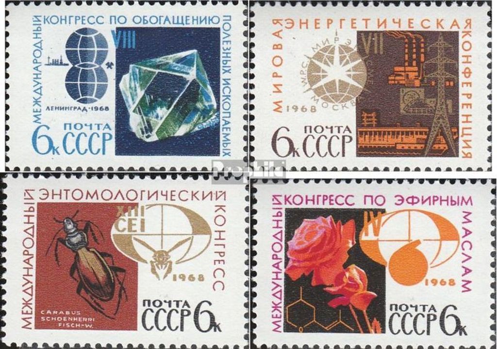 Briefmarken Sowjetunion 1968 Mi 3491-3494 (kompl.Ausg.) postfrisch Kongresse und Tagungen