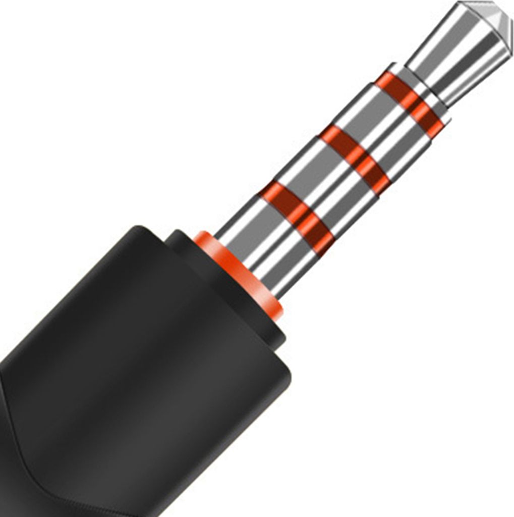 U-förmiger tragbarer 3,5-mm-Stereo-Audio-Kopfhörer/Mikrofon-Splitter-Adapter für Smartphone MP3 MP4 Player-Schwarz