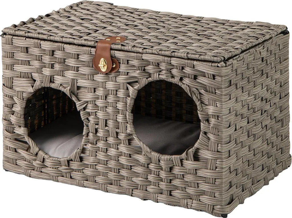 Couchage pour Chat Anti-Stress : Maison Fermée et Coussin Ultra Doux
