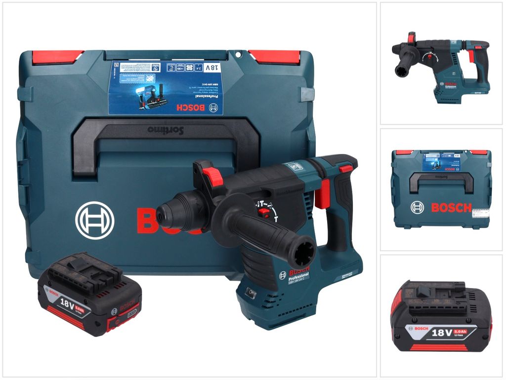 Bosch GBH 18V-24 C Professional Akku Bohrhammer 18 V 2,4 J Brushless SDS plus + 1x Akku 5,0 Ah + L-BOXX - ohne Ladegerät